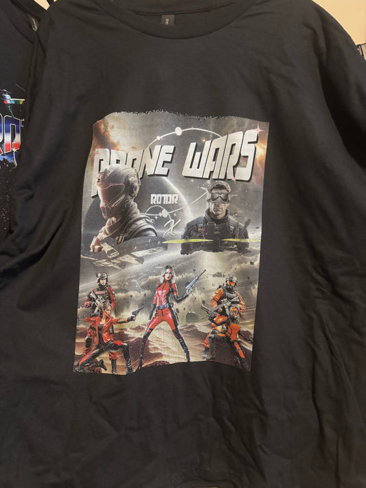 Drone Wars T-Shirt | Futuristic Space & Earth FPV Drone Battle Design