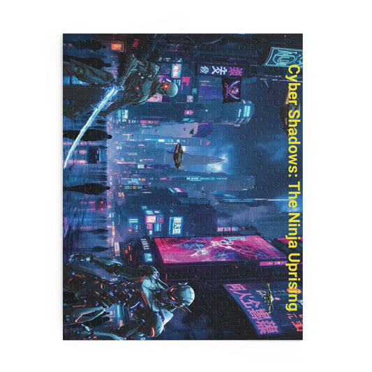 Cyber Shadows Puzzle: The Ninja Uprising (120, 252, 500-Piece) | Sci-Fi Jigsaw, Gift for Gamers, Home Decor, Family Fun, Cyberpunk Art
