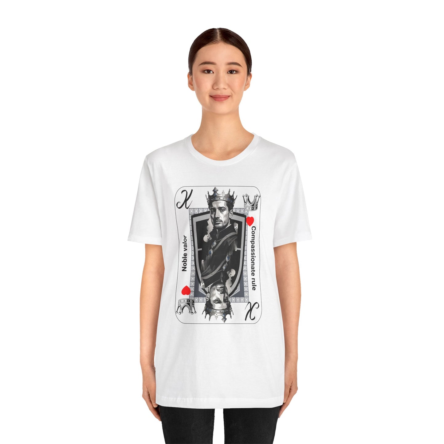 King of Hearts B T-Shirt: Symbolizing Noble Valor and Compassionate Rule