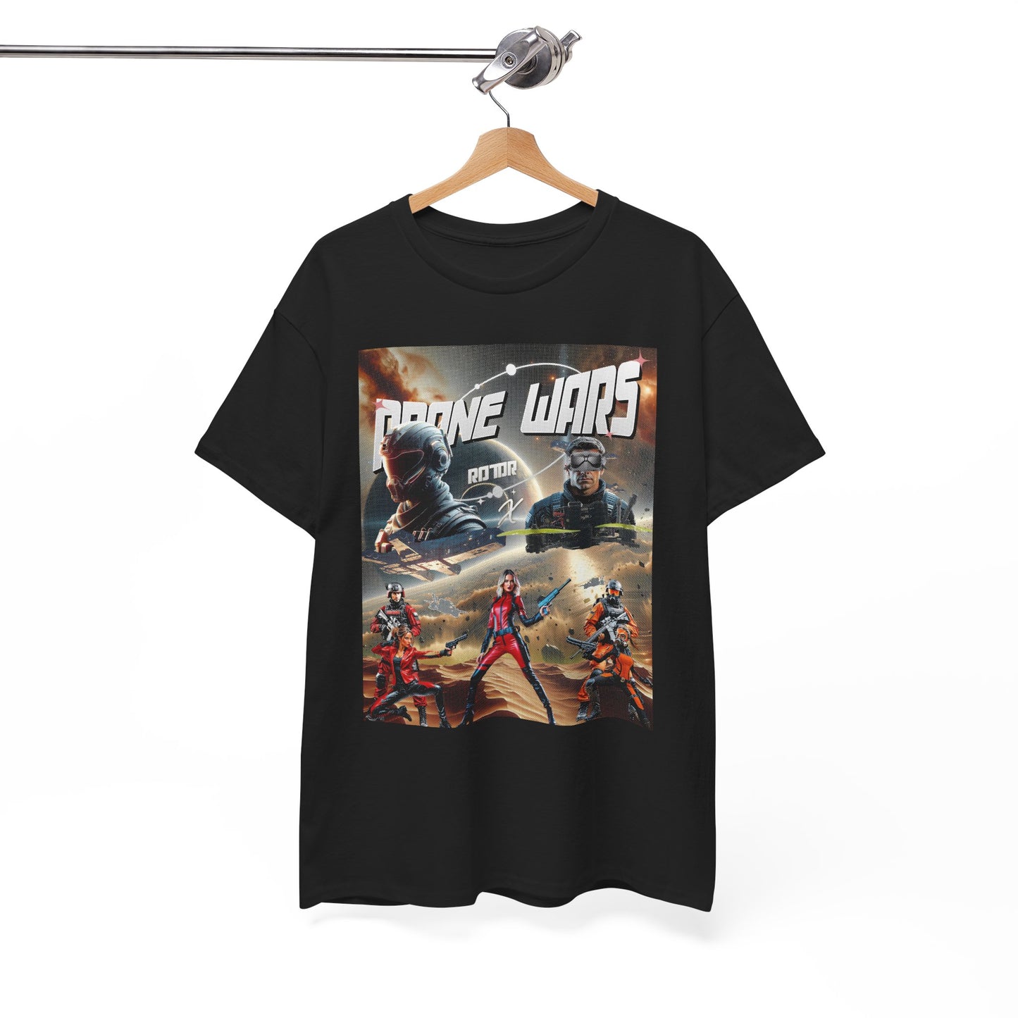 Drone Wars T-Shirt | Futuristic Space & Earth FPV Drone Battle Design