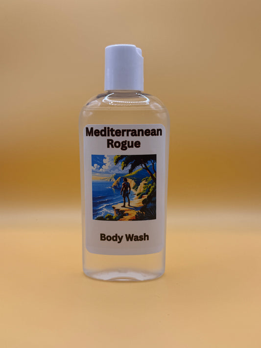 Mediterranean Rogue Body Wash | Luxurious Leather & Coastal Breeze Shower Gel | Bold Masculine Scent | Moisturizing Artisan Bath