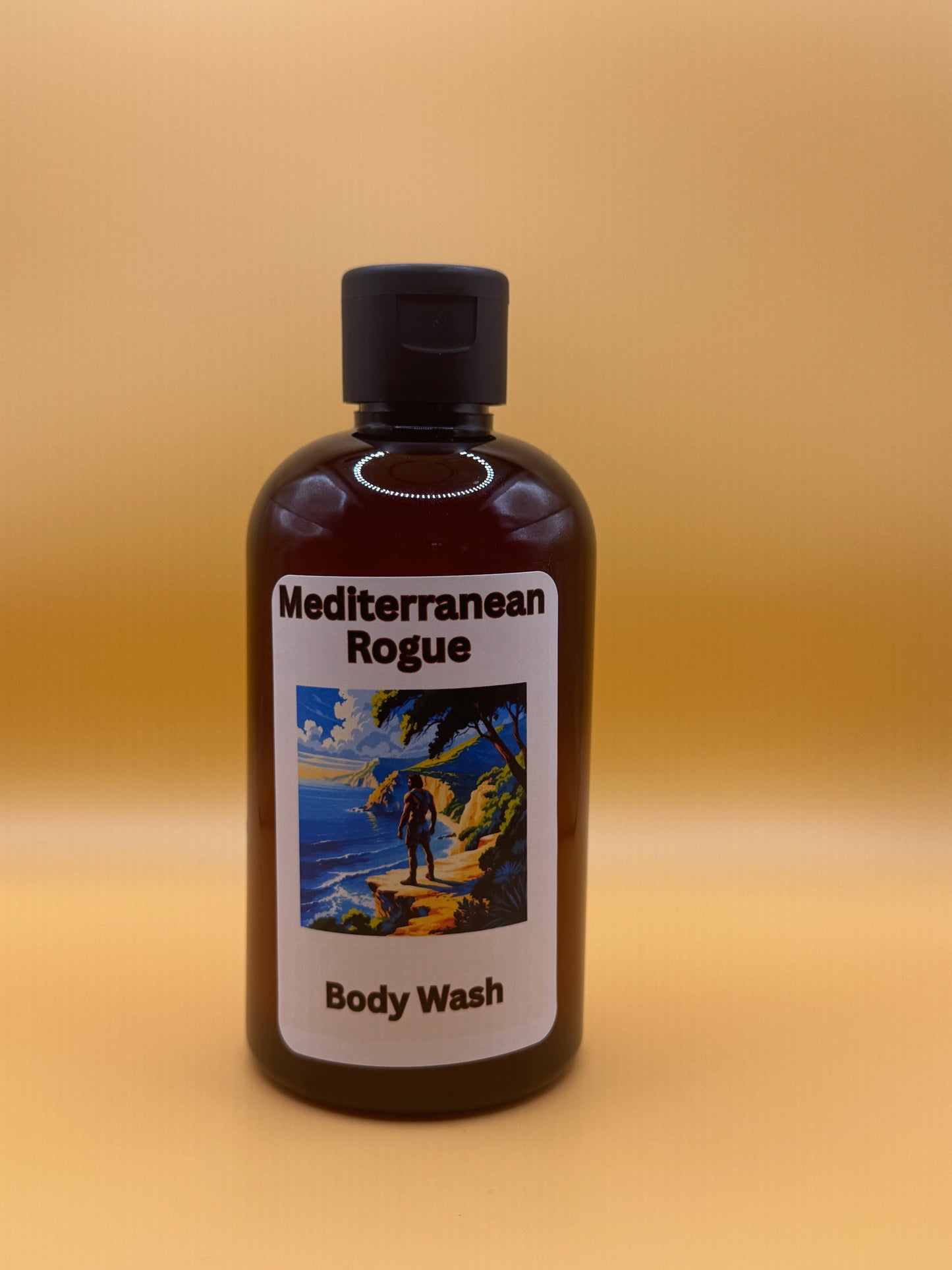 Mediterranean Rogue Body Wash | Luxurious Leather & Coastal Breeze Shower Gel | Bold Masculine Scent | Moisturizing Artisan Bath