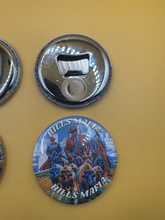 Custom Football Team Refrigerator Magnet Bottle Opener – Magnetic Cap Catcher – Game Day Beer Opener – Man Cave, Tailgate, Sports Fan Gift