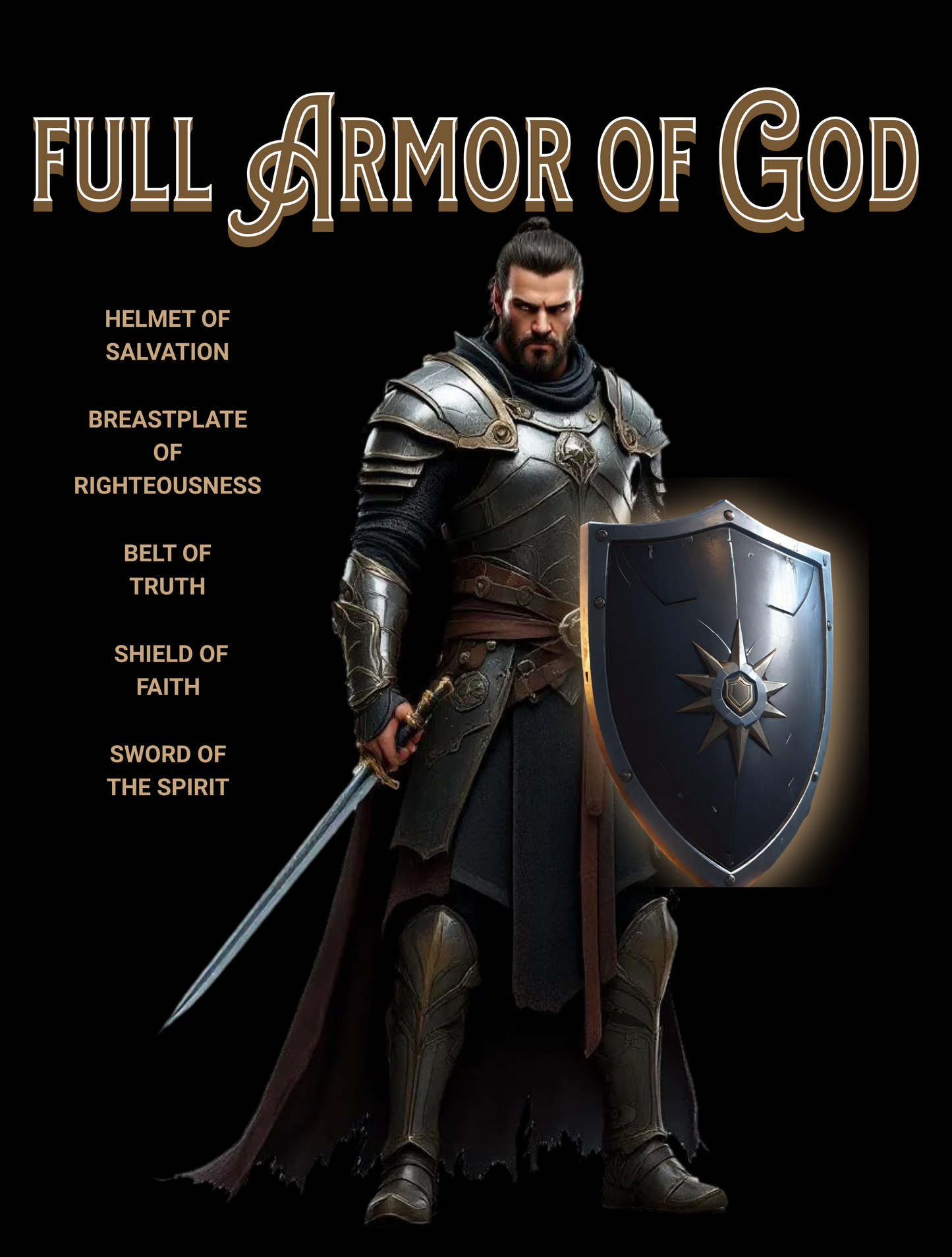 Updated Armor of God T-Shirt - Christian Inspirational Tee - Spiritual Battle Protection - Faith-Based Apparel
