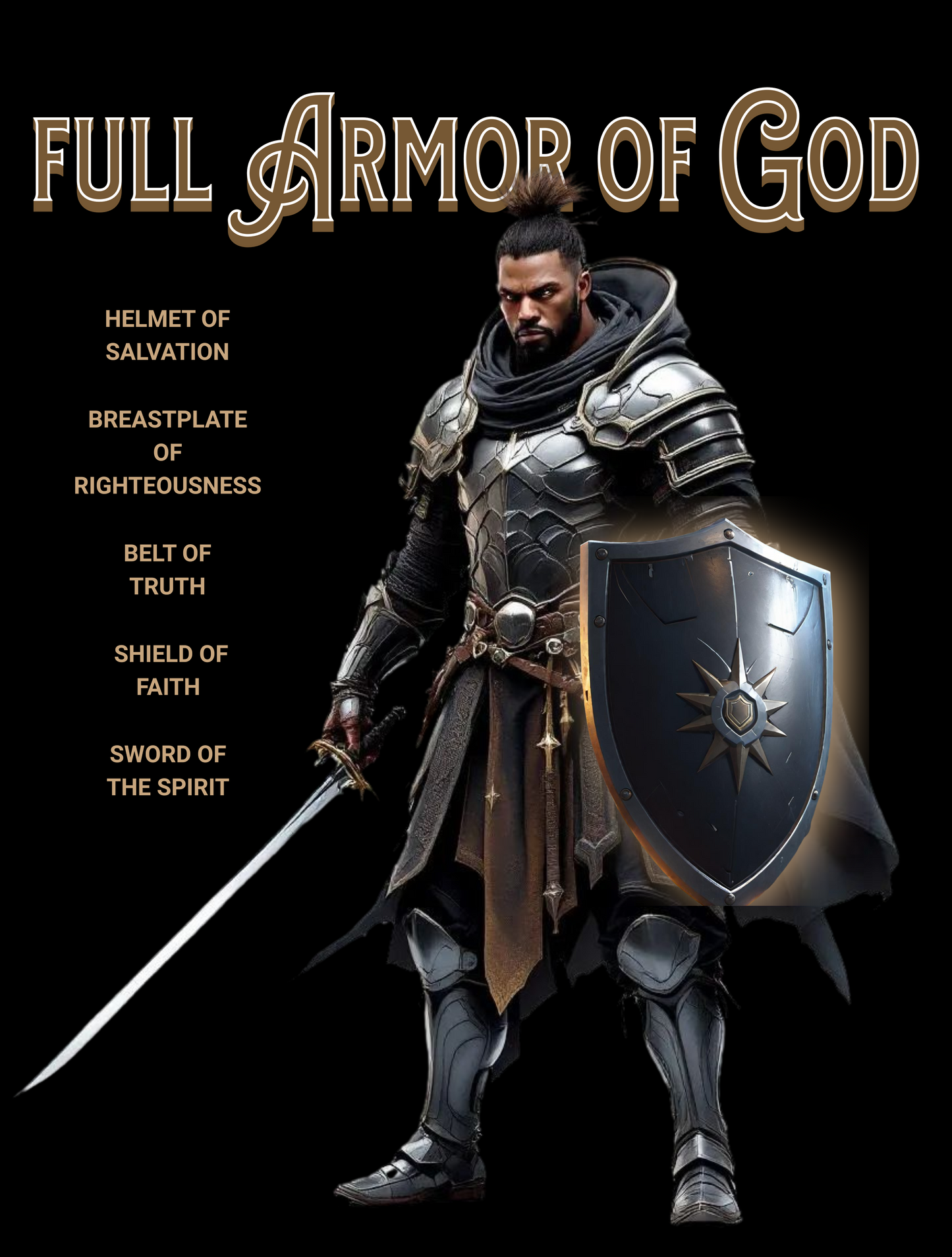 Updated Armor of God T-Shirt - Christian Inspirational Tee - Spiritual Battle Protection - Faith-Based Apparel