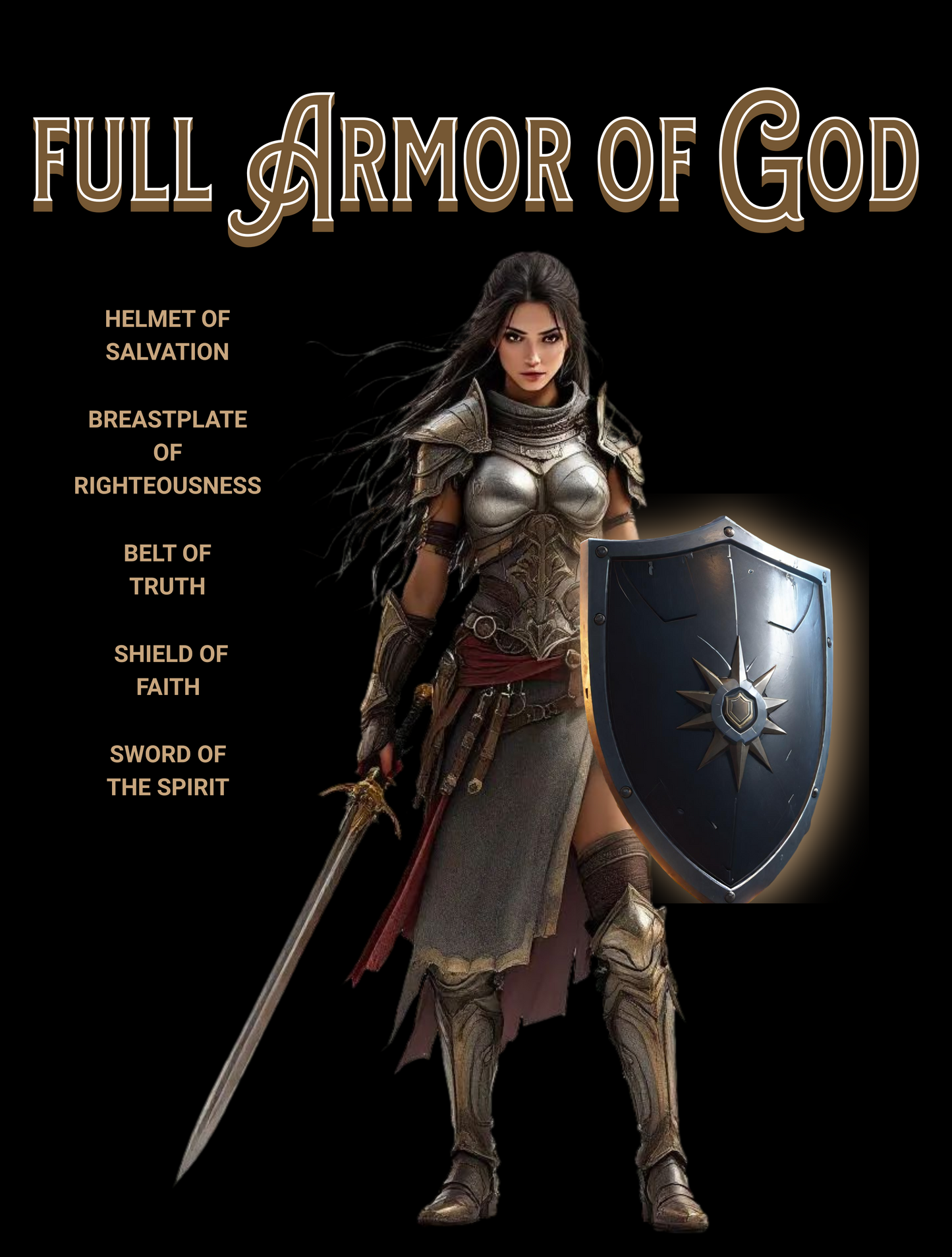 Updated Armor of God T-Shirt - Christian Inspirational Tee - Spiritual Battle Protection - Faith-Based Apparel
