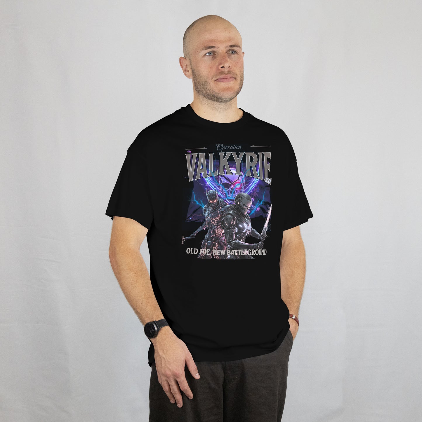Operation Valkyrie T-Shirt | Cyberpunk Robotic Ninja Shirt | Dystopian Warrior Tee | Cyberpunk Pirate