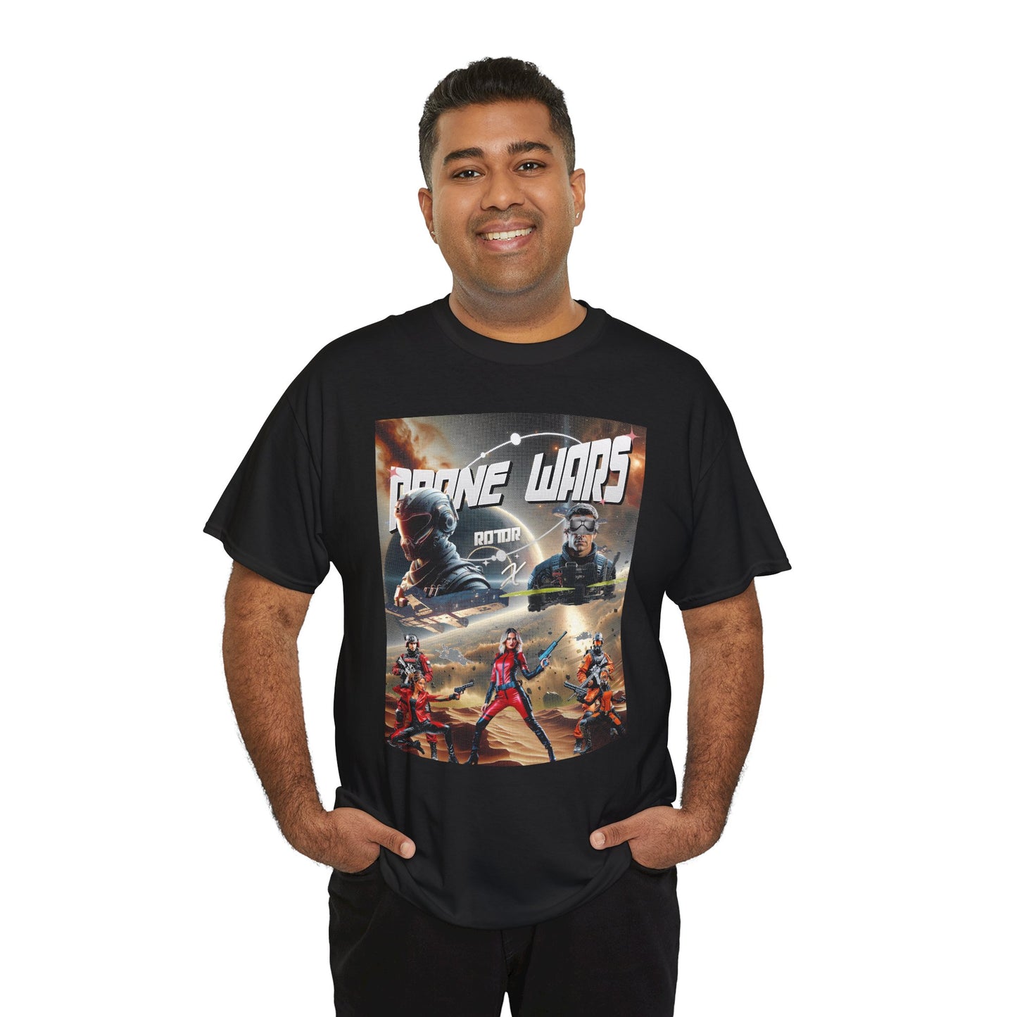 Drone Wars T-Shirt | Futuristic Space & Earth FPV Drone Battle Design
