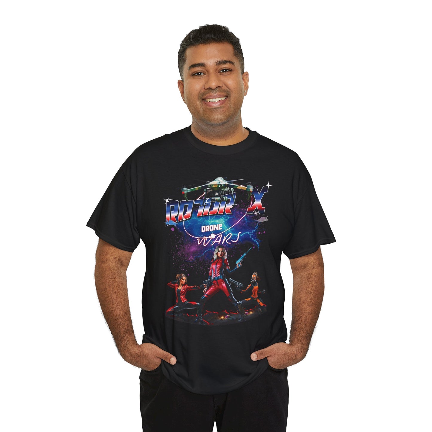 Drone Wars T-Shirt | Futuristic Space & Earth FPV Drone Battle Design