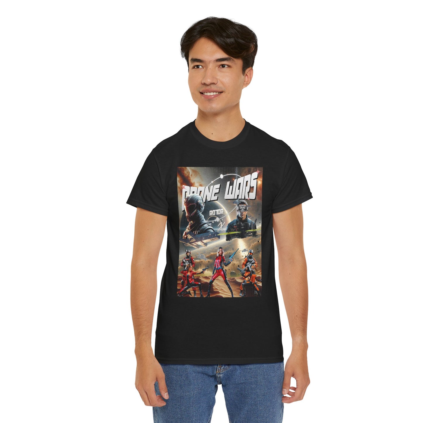 Drone Wars T-Shirt | Futuristic Space & Earth FPV Drone Battle Design