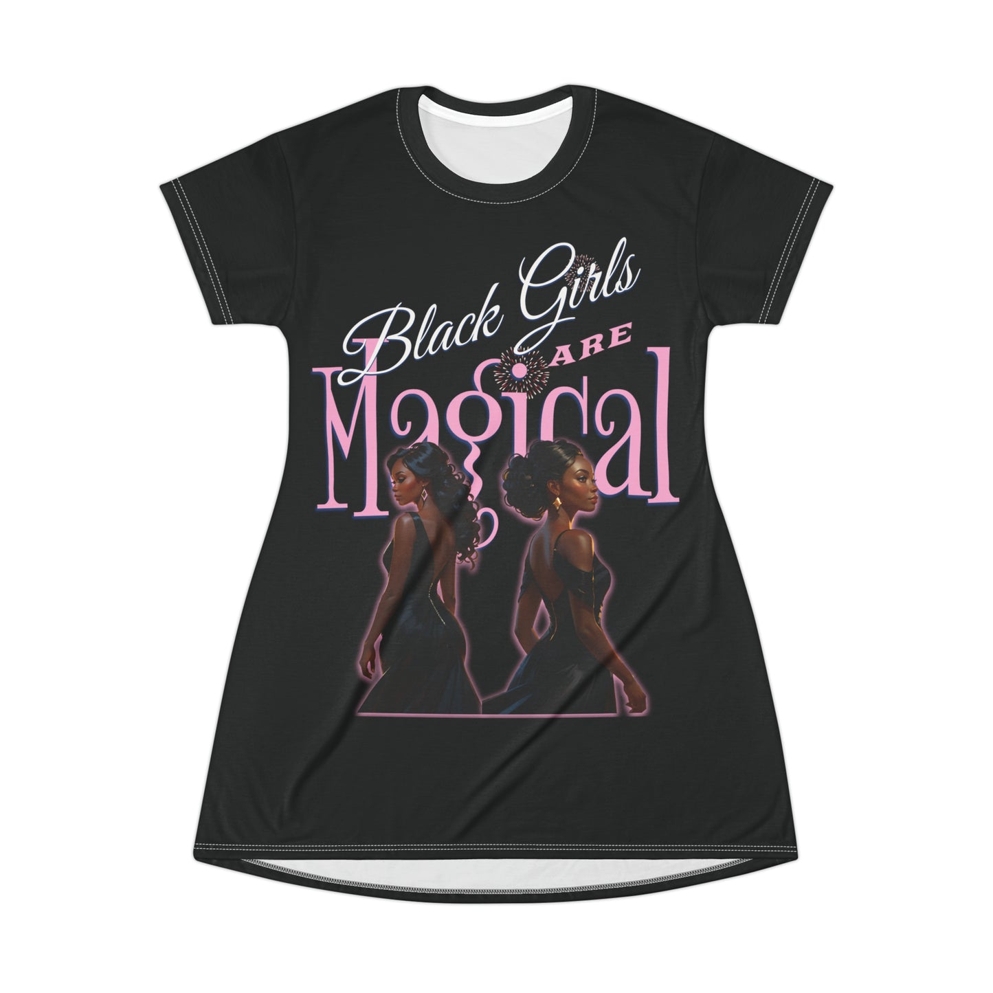 T-Shirt Dress (AOP) Black Girls are Magica