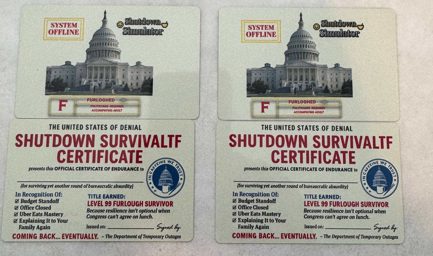 Furlough Survival Coffee Mug – “Coming Back… Eventually” Funny Government Shutdown Cup