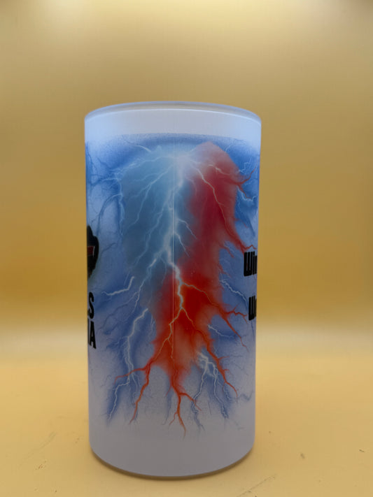 Bills Mafia Frosted Beer Mug | Buffalo Football Lightning Glass Stein | “Win or Lose We Booze” | Game Day Tailgate Gift