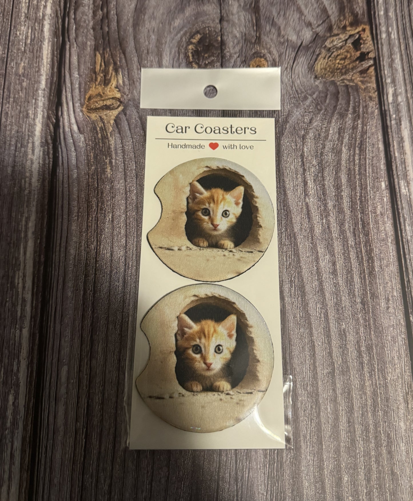 Car Coasters Set of 2, Neoprene Car Cup Holder Coasters, Funny Car Accessories, Cute Auto Decor, Gift for Him Her, New Driver Gift