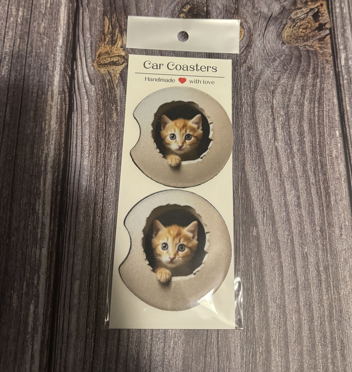 Car Coasters Set of 2, Neoprene Car Cup Holder Coasters, Funny Car Accessories, Cute Auto Decor, Gift for Him Her, New Driver Gift