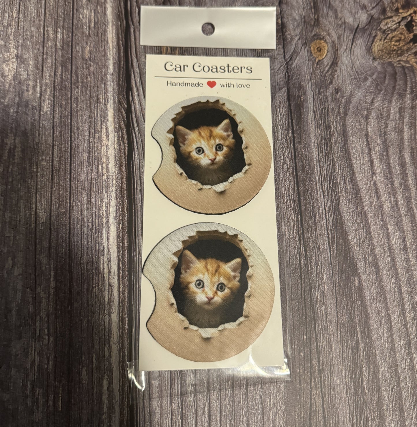 Car Coasters Set of 2, Neoprene Car Cup Holder Coasters, Funny Car Accessories, Cute Auto Decor, Gift for Him Her, New Driver Gift