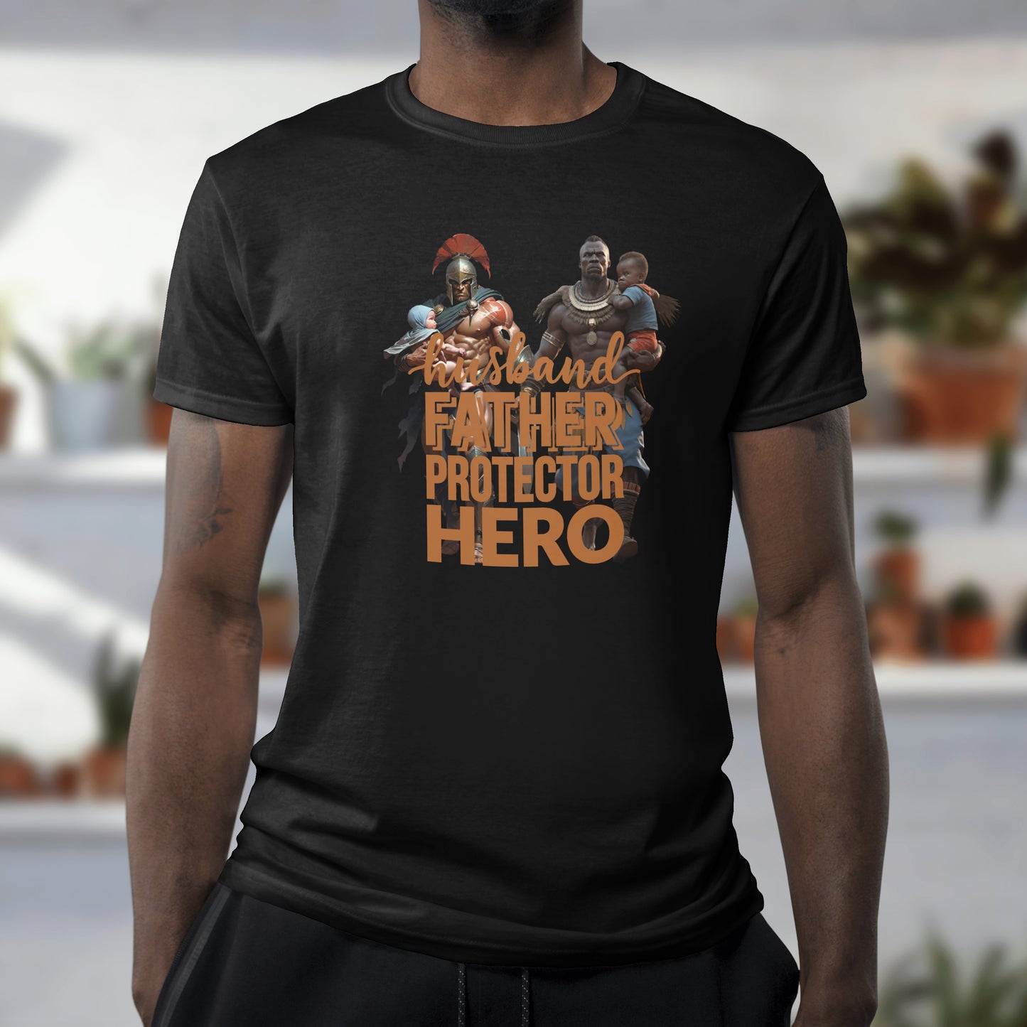 Husband, Father, Protector, Hero T-Shirt - Men's Inspirational Tee - Perfect Gift for Dads - Father's Day Shirt - Family Man Apparel