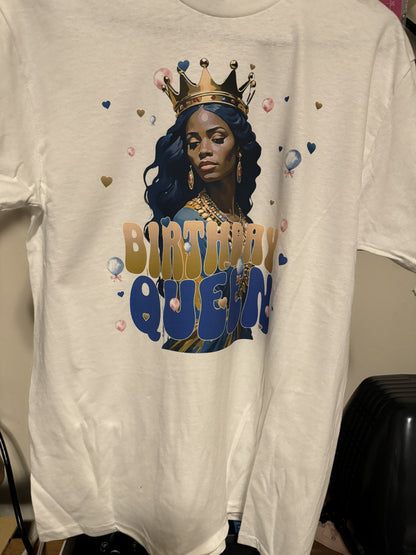 Queen's Birthday T-Shirt - Royal Celebration Tee - Birthday Gift for Her - Queen Crown Shirt - Customizable Birthday Tee