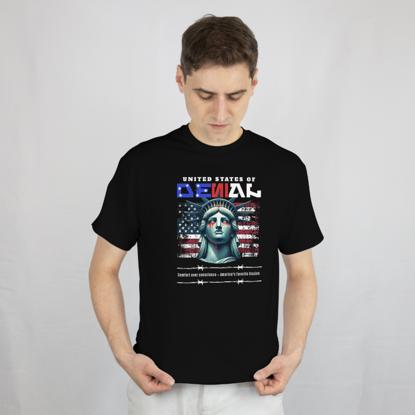 United States of Denial T-Shirt – Political Satire Shirt