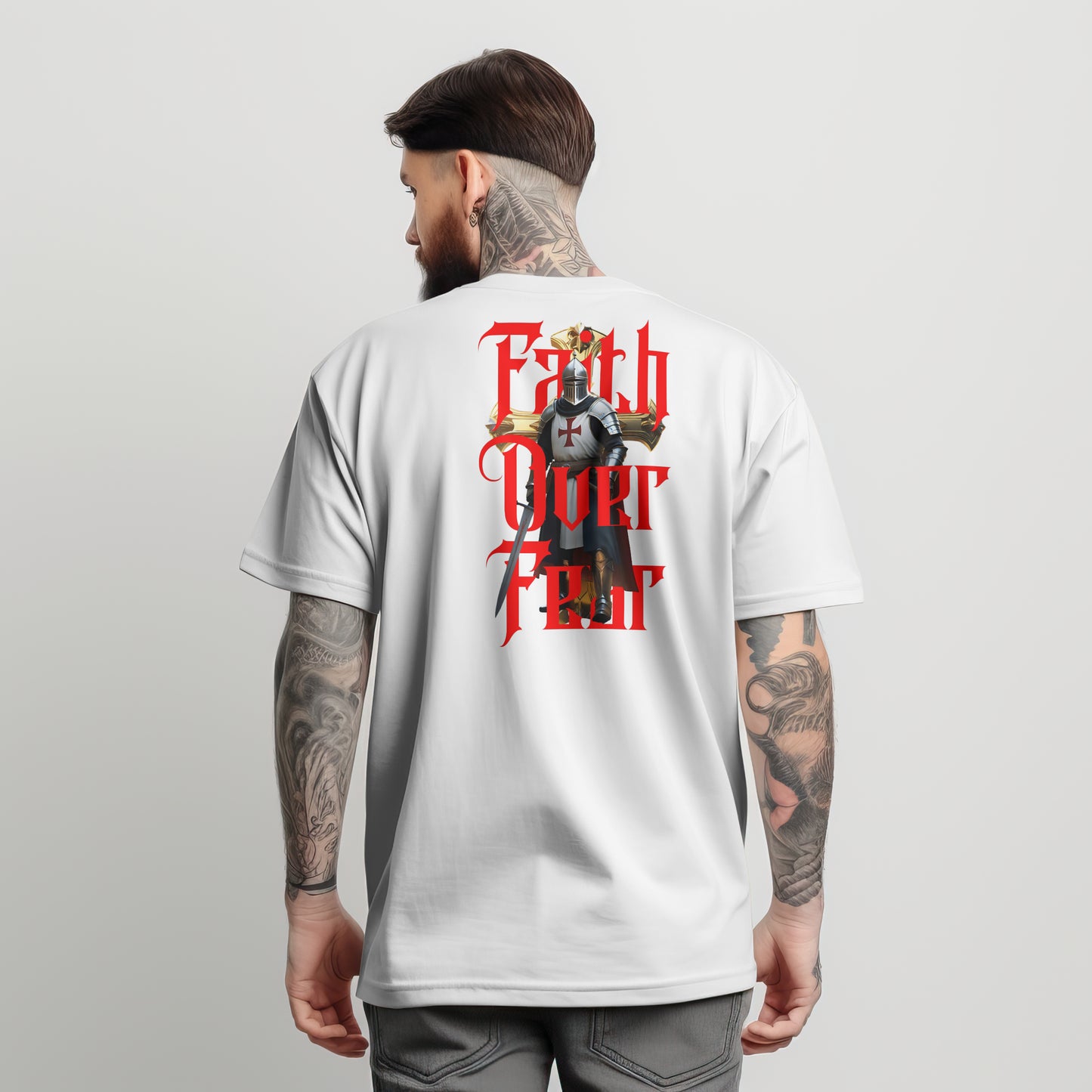 No Fear T-Shirt | Faith Over Fear | 2 Timothy 1:7 Christian Shirt | Inspirational Bible Verse Tee