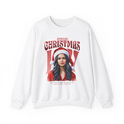 Spread Christmas Joy Sweatshirt - Inspiring Women's Holiday Sweatshirt - Cozy Christmas Gift for Women - Joyful Christmas Apparel - Gratitude Sweatshirt