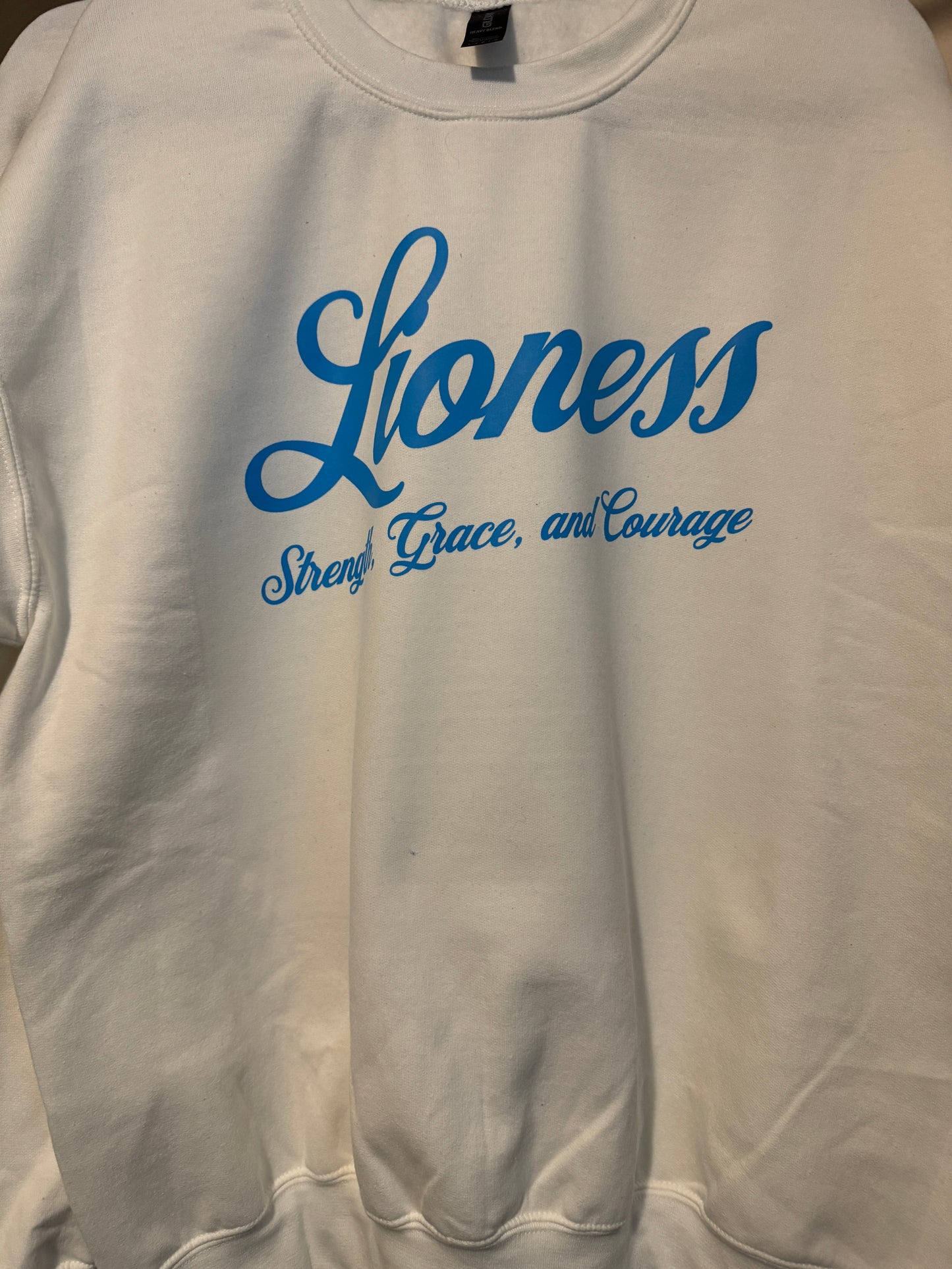 Lioness Women's Sweatshirt - Strength, Grace & Courage | Empowering Lion Print | Cozy Feminine Pullover | Inspirational Graphic Sweatshirt