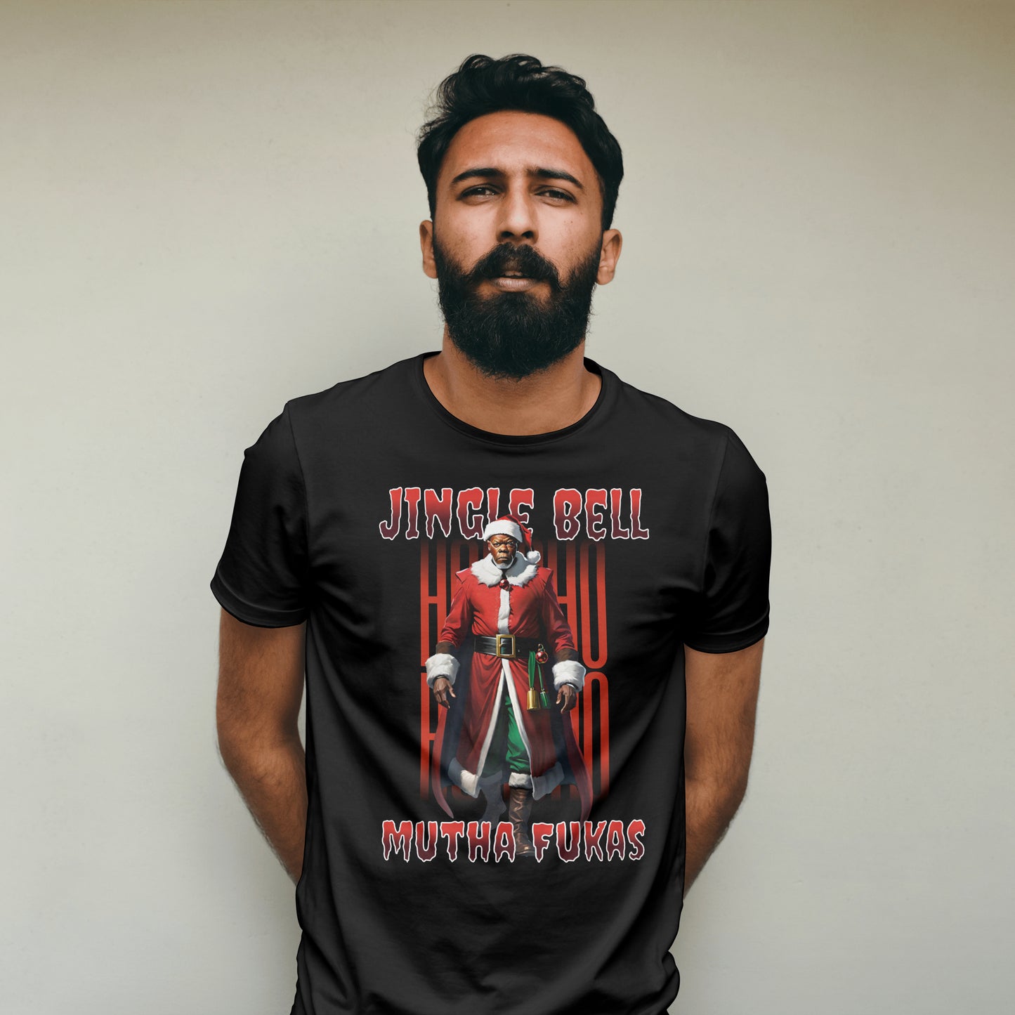 Funny Christmas T-Shirt - "Jingle Bell Mutha Fuka" - Sarcastic Holiday Tee for Adults - Unique Gift for Him or Her