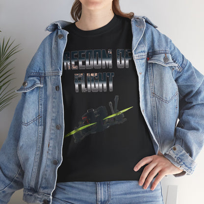 Freedom of Flight FPV Drone T-Shirt | Unique Quadcopter Racing, Freestyle and long-range Drone Tee.