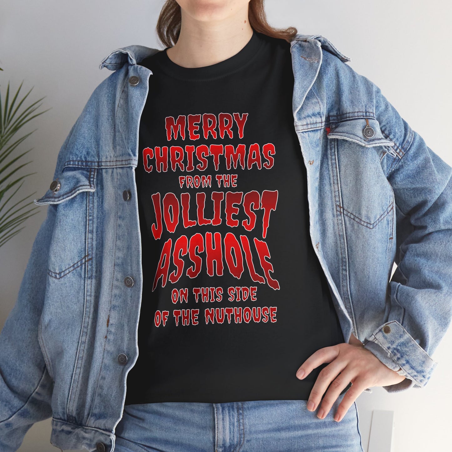 The Jolliest Asshole Funny Christmas Shirt – Humorous Holiday Tee – Sarcastic Christmas Gift for Him or Her