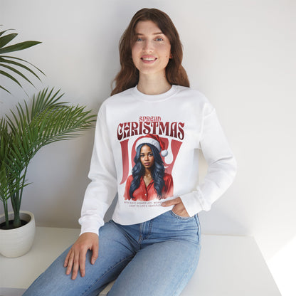 Spread Christmas Joy Sweatshirt - Inspiring Women's Holiday Sweatshirt - Cozy Christmas Gift for Women - Joyful Christmas Apparel - Gratitude Sweatshirt