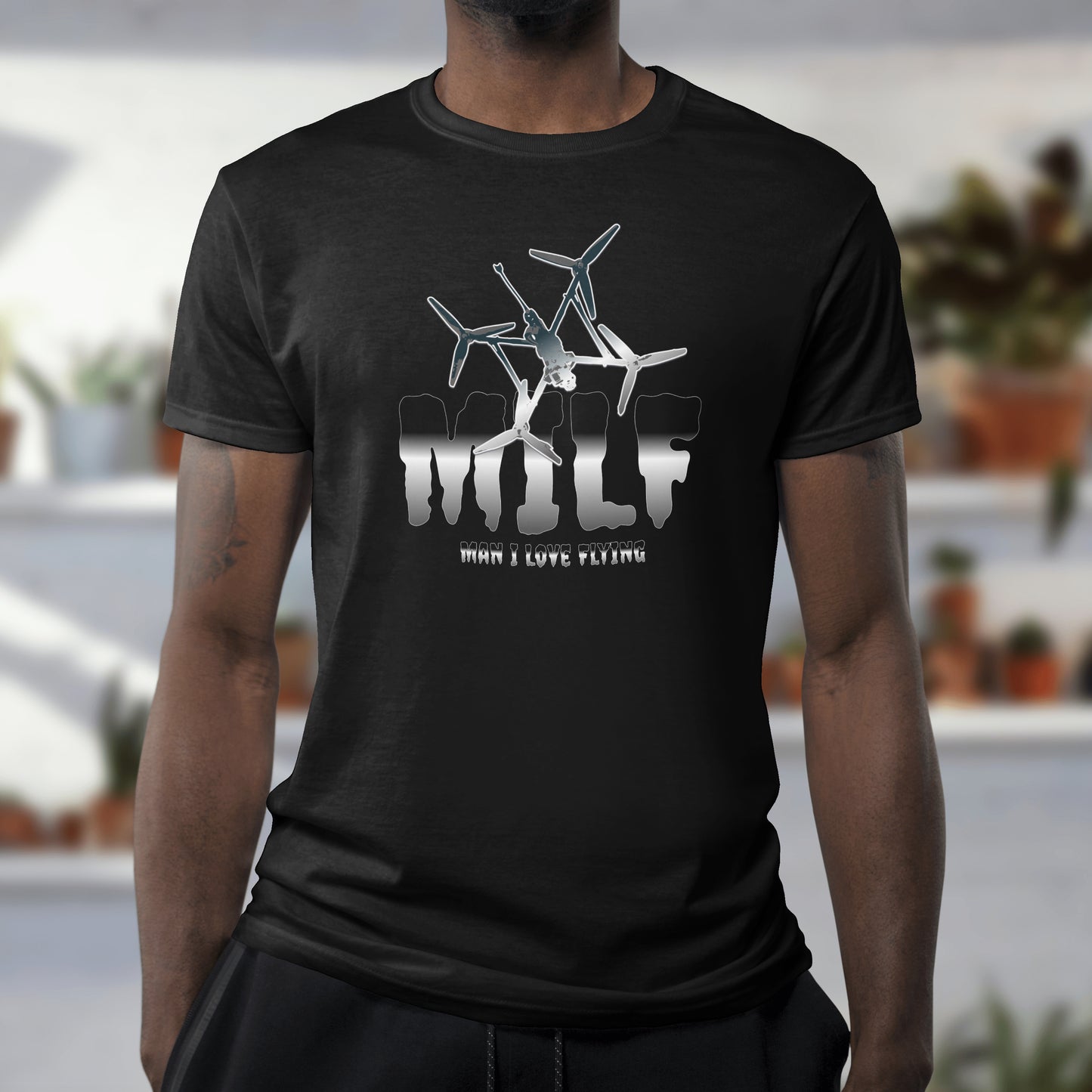 MILF T-Shirt - Man I Love Flying | Funny Drone Enthusiast Shirt | Gift for Drone Pilots | Drone Lover Apparel | UAV Operator Tee | FPV Drone Racing