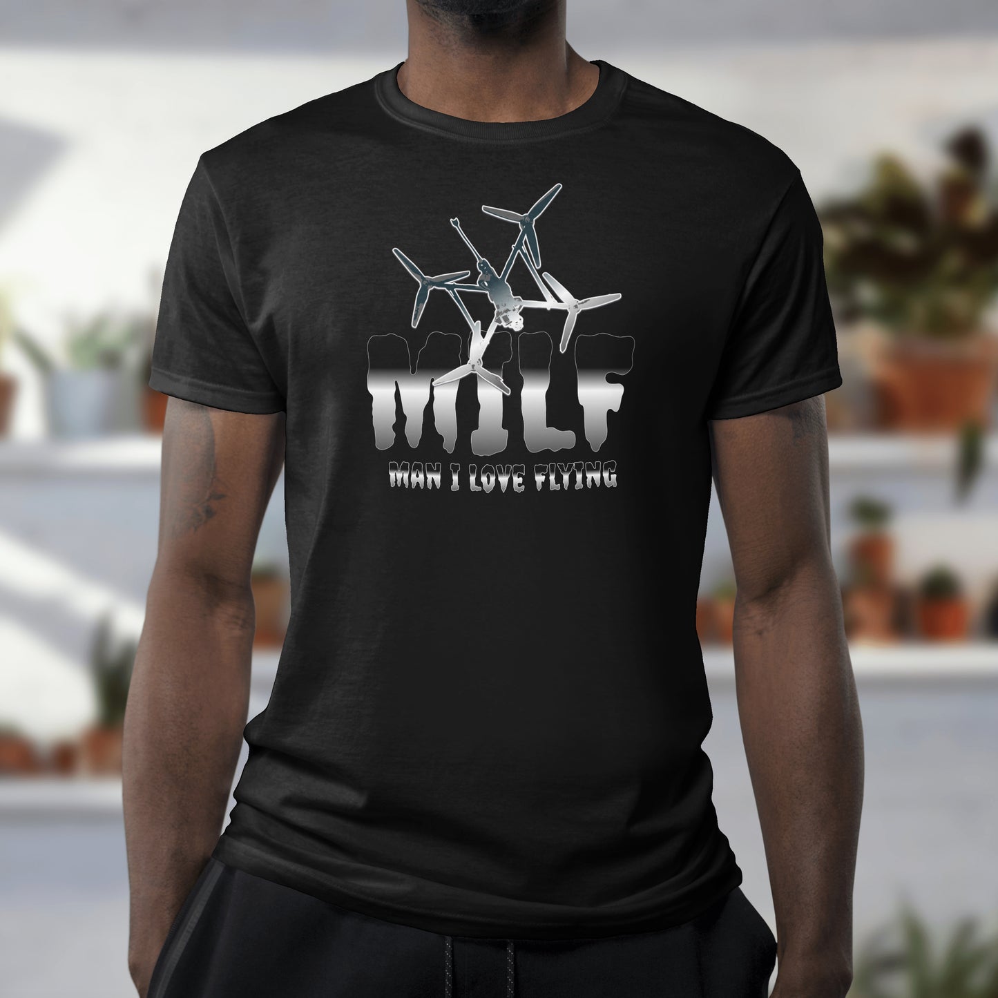 MILF T-Shirt - Man I Love Flying | Funny Drone Enthusiast Shirt | Gift for Drone Pilots | Drone Lover Apparel | UAV Operator Tee | FPV Drone Racing