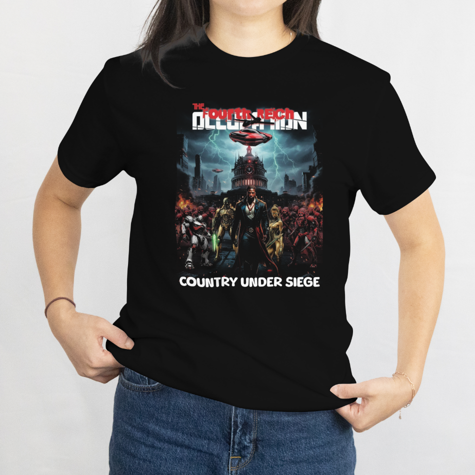 Fourth Reich Occupation T-Shirt – Dystopian Protest Art Tee – Anti-Authoritarian Satire Shirt – Cyberpunk Control State Graphic