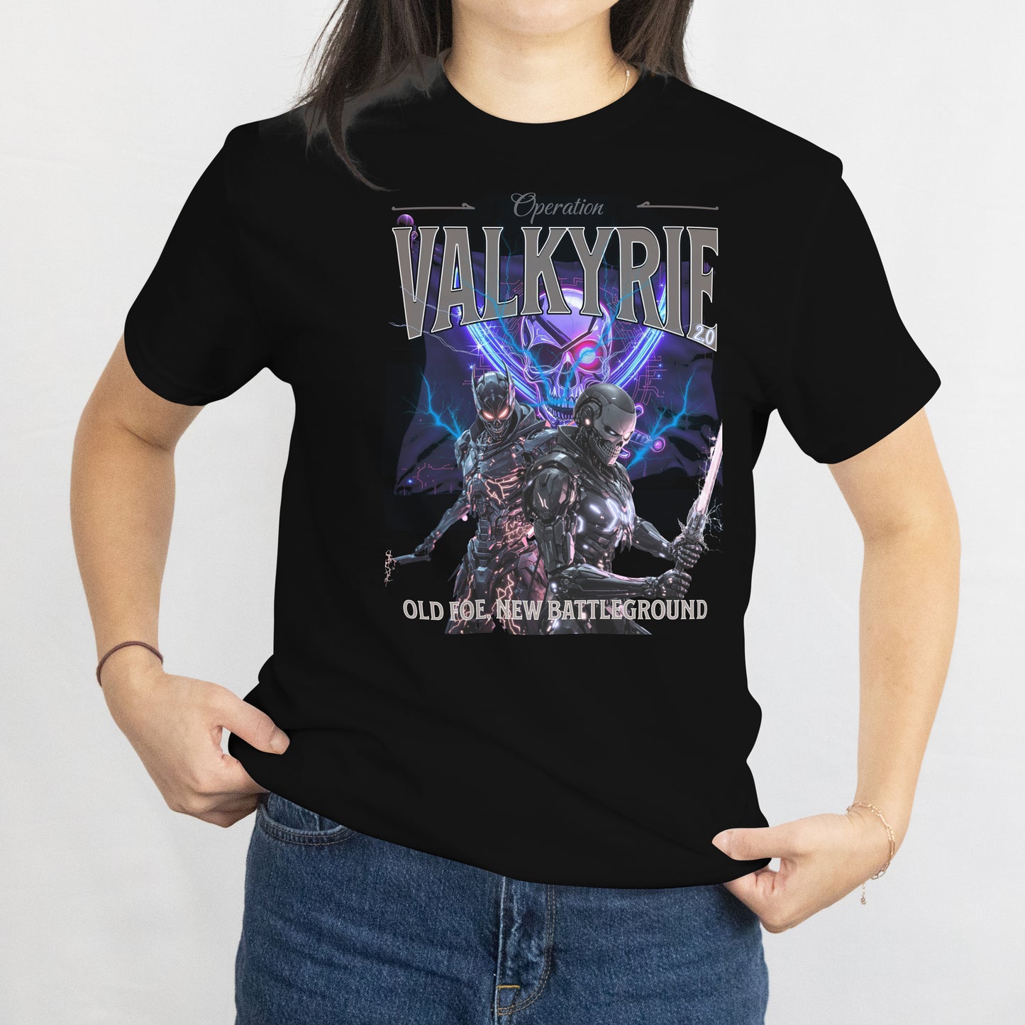 Operation Valkyrie T-Shirt | Cyberpunk Robotic Ninja Shirt | Dystopian Warrior Tee | Cyberpunk Pirate