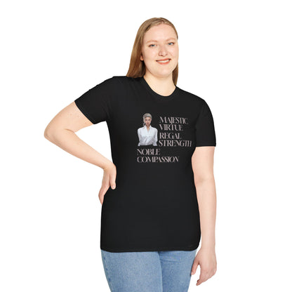 Queen's Virtues T-Shirt - Embody Noble Compassion with Graceful Style