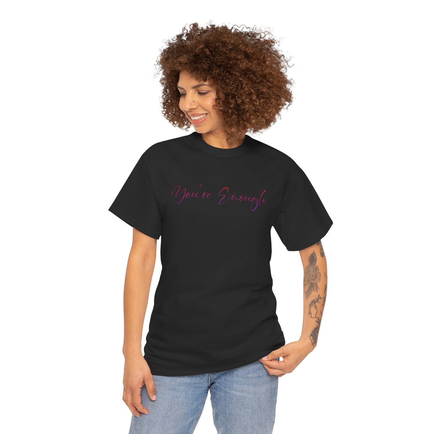 You're Enough T-Shirt - The World is Better with You In It - Inspirational Mental Health Shirt - Positive Affirmation Tee - Uplifting Gift Idea