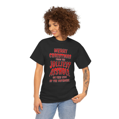 The Jolliest Asshole Funny Christmas Shirt – Humorous Holiday Tee – Sarcastic Christmas Gift for Him or Her