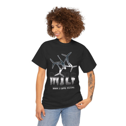 MILF T-Shirt - Man I Love Flying | Drone Enthusiast Shirt | Drone Pilots | Drone Lover Apparel | UAV Operator Tee | FPV Drone Racing