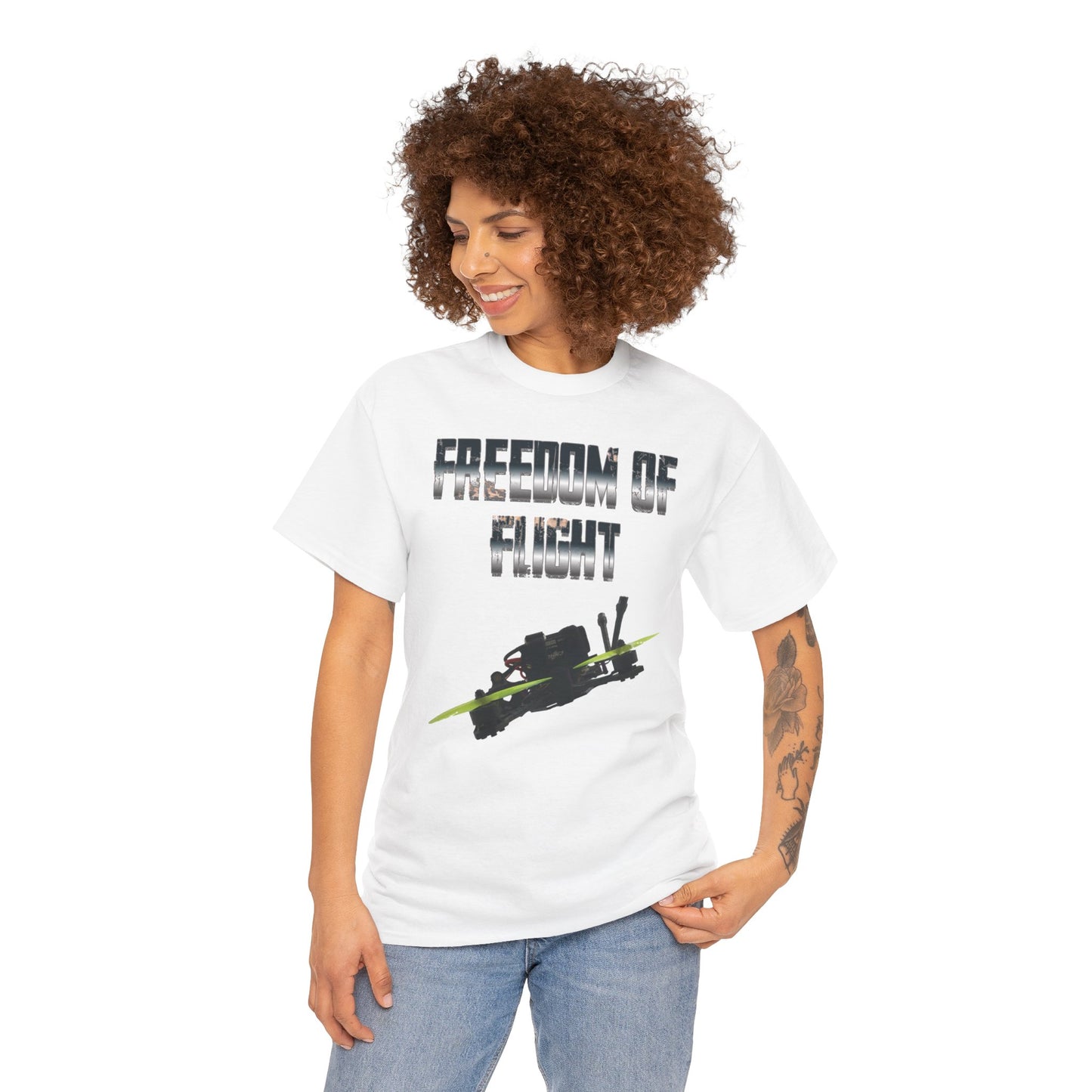 Freedom of Flight FPV Drone T-Shirt | Unique Quadcopter Racing, Freestyle and long-range Drone Tee.