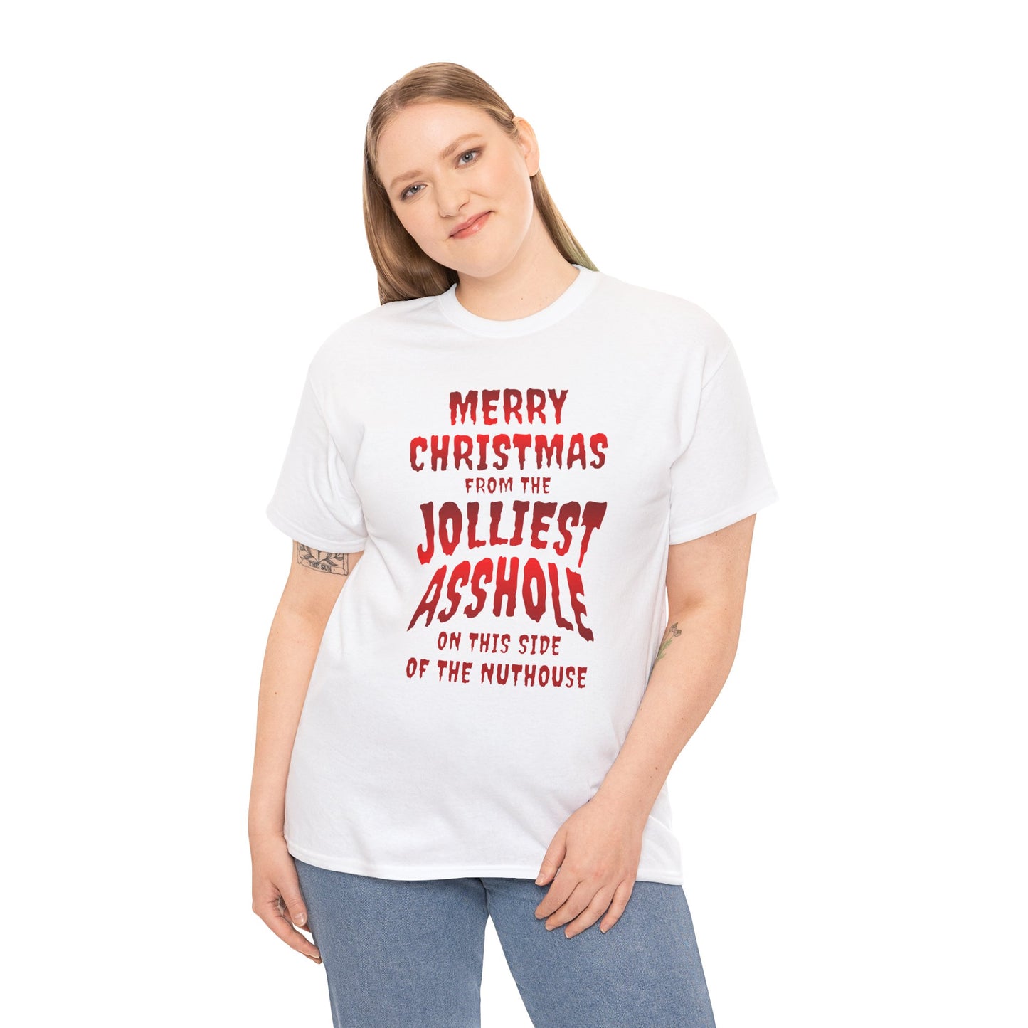 The Jolliest Asshole Funny Christmas Shirt – Humorous Holiday Tee – Sarcastic Christmas Gift for Him or Her