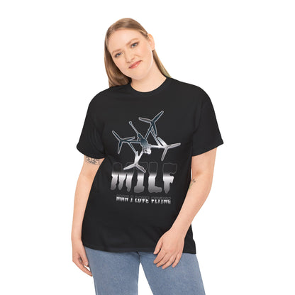 MILF T-Shirt - Man I Love Flying | Drone Enthusiast Shirt | Drone Pilots | Drone Lover Apparel | UAV Operator Tee | FPV Drone Racing