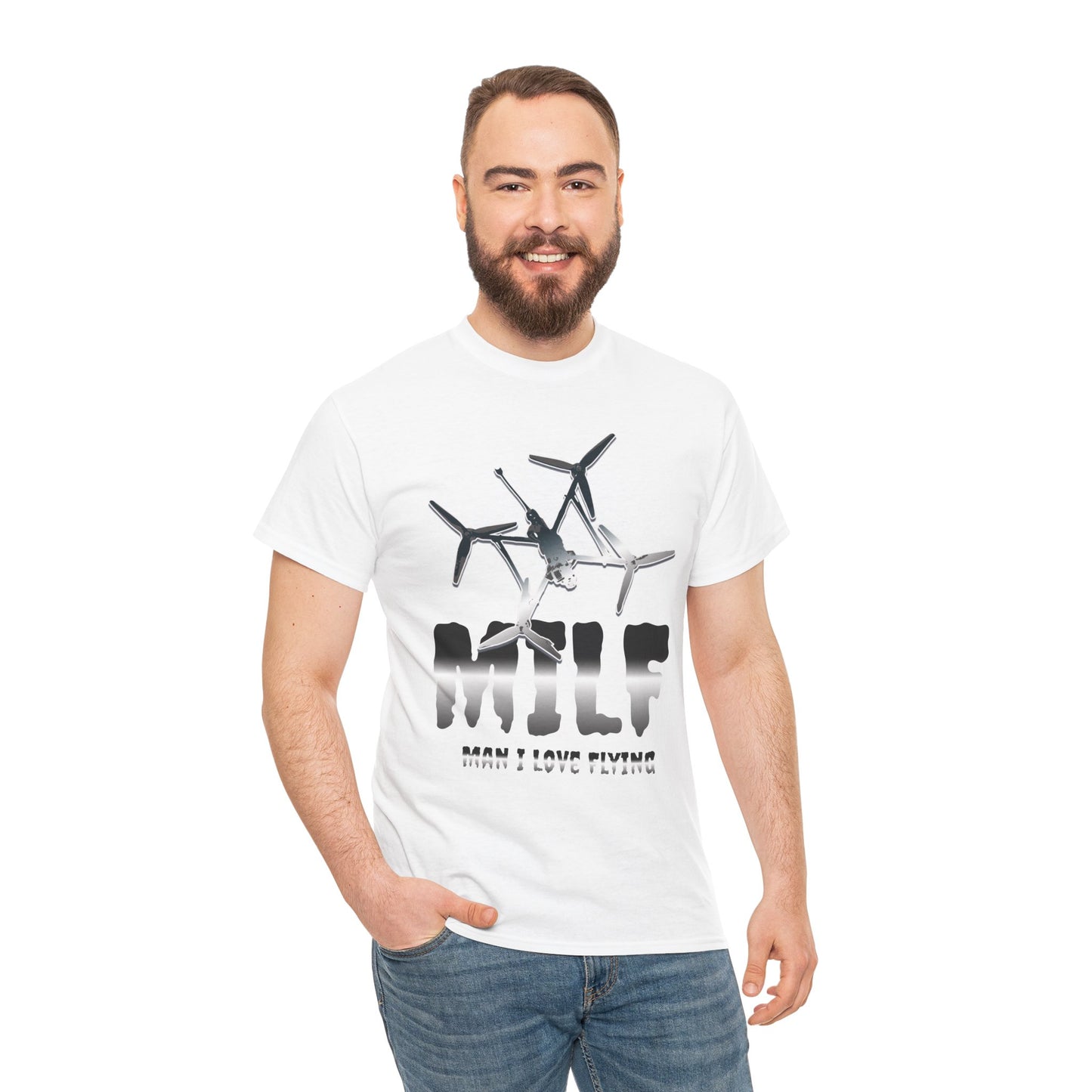 MILF T-Shirt - Man I Love Flying | Drone Enthusiast Shirt | Drone Pilots | Drone Lover Apparel | UAV Operator Tee | FPV Drone Racing