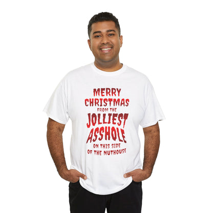 The Jolliest Asshole Funny Christmas Shirt – Humorous Holiday Tee – Sarcastic Christmas Gift for Him or Her