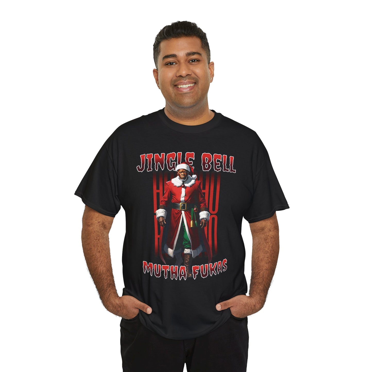 Funny Christmas T-Shirt - "Jingle Bell Mutha Fuka" - Sarcastic Holiday Tee for Adults - Unique Gift for Him or Her