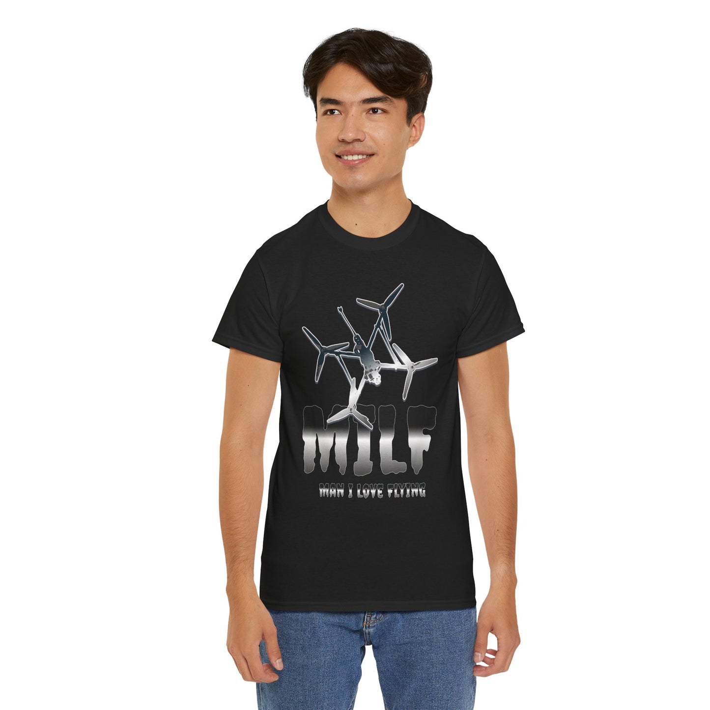 MILF T-Shirt - Man I Love Flying | Drone Enthusiast Shirt | Drone Pilots | Drone Lover Apparel | UAV Operator Tee | FPV Drone Racing