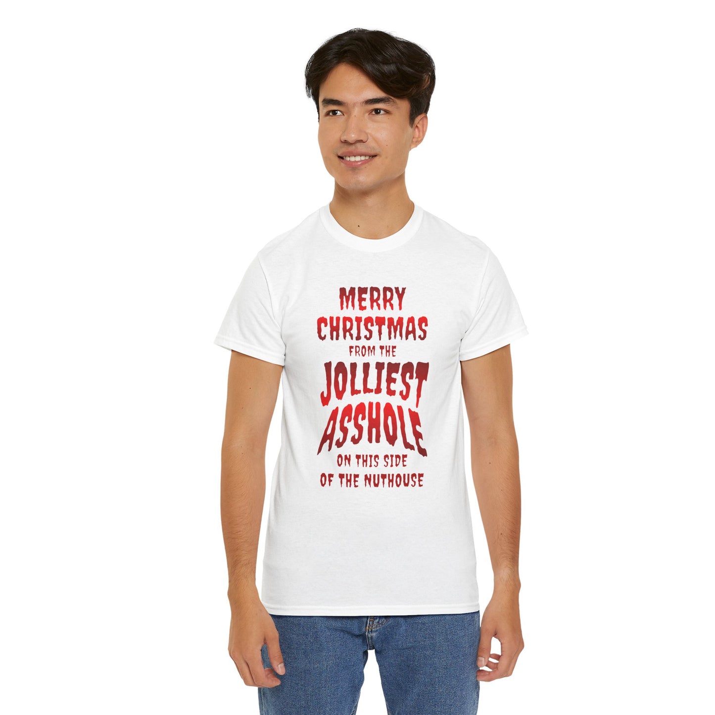 The Jolliest Asshole Funny Christmas Shirt – Humorous Holiday Tee – Sarcastic Christmas Gift for Him or Her