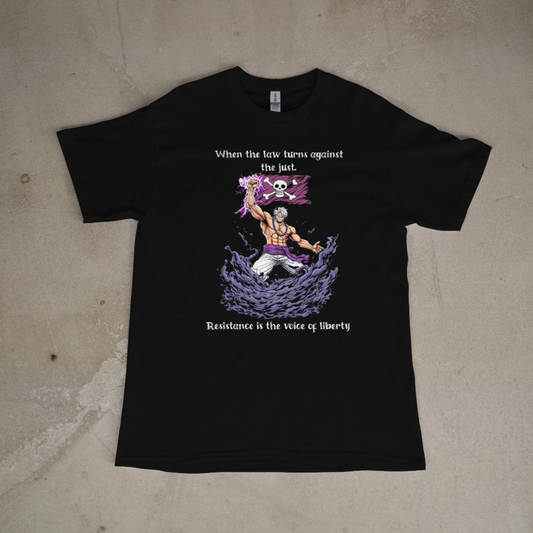 “When the Law Turns Against the Just” Anime Graphic Tee | Resistance Is the Voice of Liberty Shirt | Political Rebellion Streetwear | Freedom Fighter T-Shirt