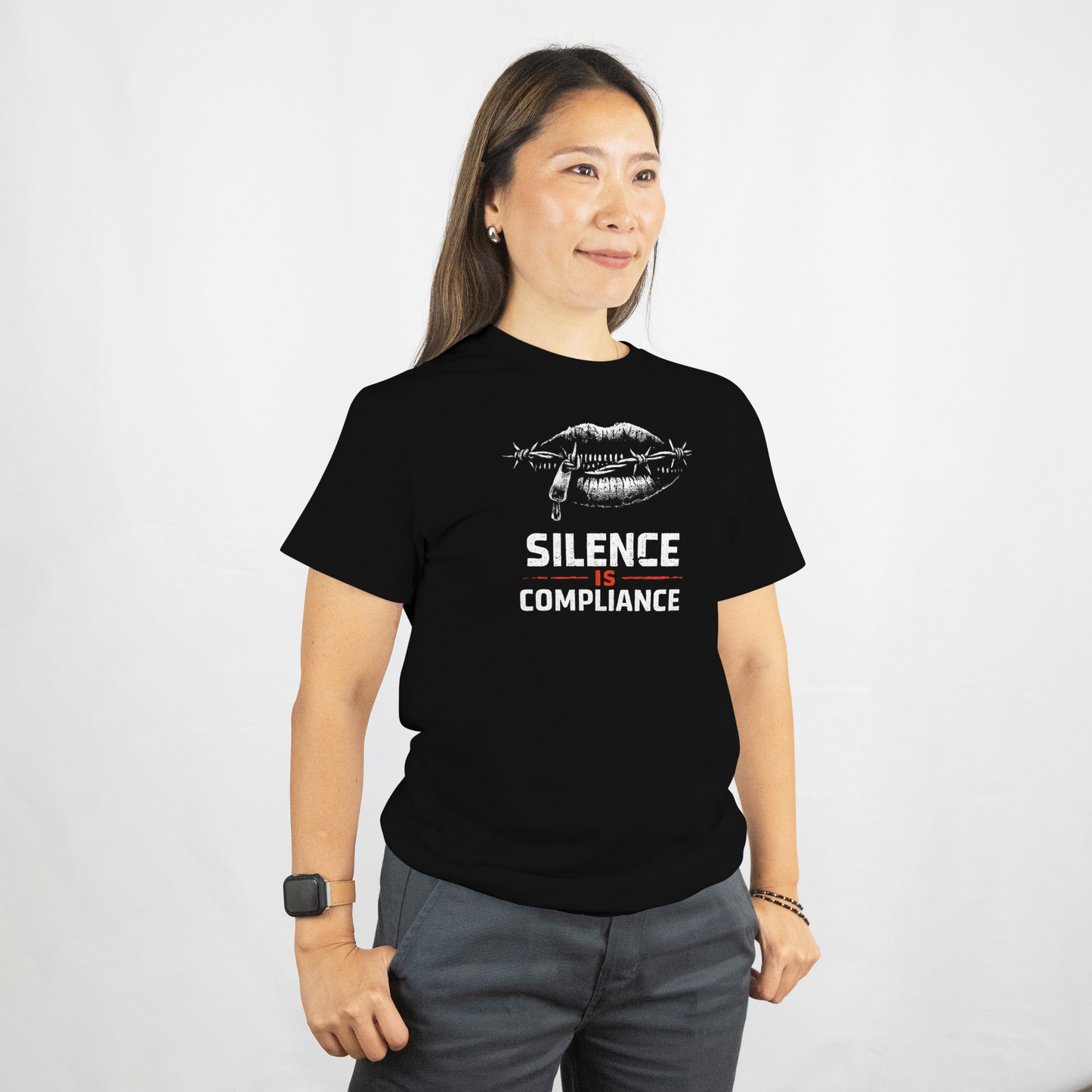 Silence Is Compliance Graphic Tee, Protest Statement, Activist Apparel